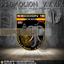 Cargar imagen en el visor de la galería, EMBLEMA CONMEMORATIVO SECCIÓN 16 P.N. E.B. PROMOCIÓN XXXIX
