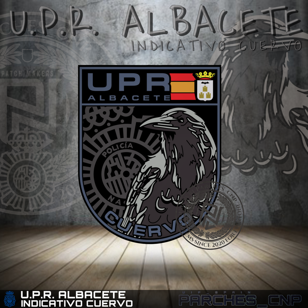 EMBLEMA U.P.R. - CUERVO - ALBACETE (VERSIÓN ESCUDO P.N.)