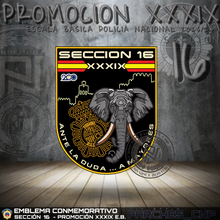 Cargar imagen en el visor de la galería, EMBLEMA CONMEMORATIVO SECCIÓN 16 P.N. E.B. PROMOCIÓN XXXIX
