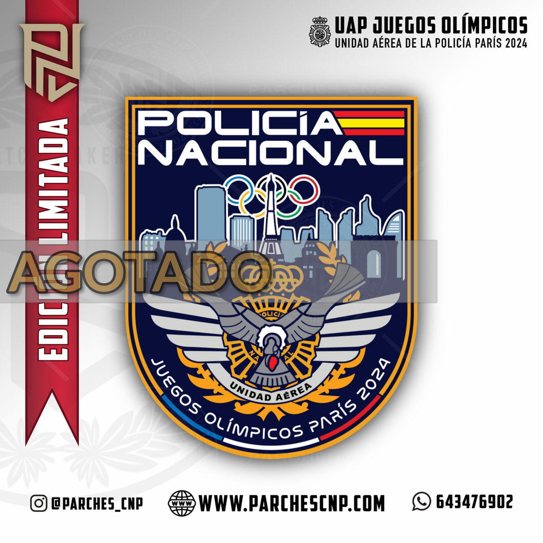 EMBLEMA FANTASÍA UNIDAD DE MÉDIOS AÉREOS JJ.OO PARÍS 2024 POLICÍA NACIONAL