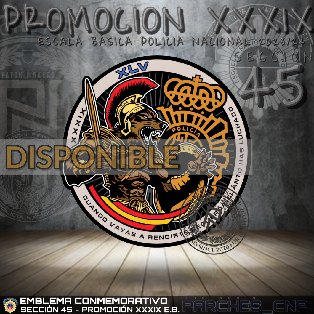 EMBLEMA CONMEMORATIVO SECCIÓN 45 P.N. E.B. PROMOCIÓN XXXIX