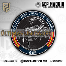 Cargar imagen en el visor de la galería, EMBLEMA OFICIAL UNIDAD PROTECCIÓN CORPORATIVA (GEP) POLICÍA MUNICIPAL DE MADRID
